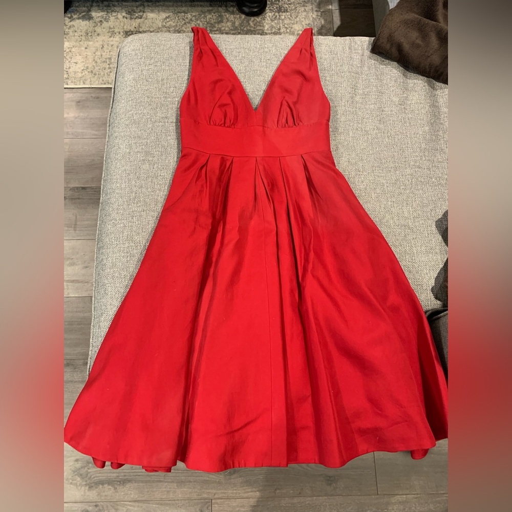 J Crew Red A-line MIDI Dress